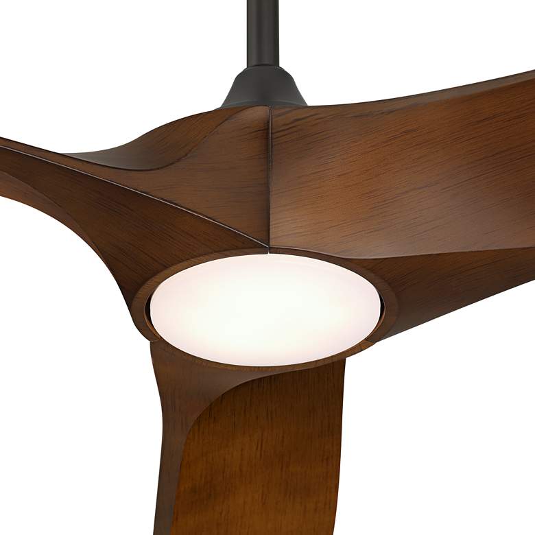 Image 3 54" Casa Vieja Kona Wind Matte Black LED DC Damp Ceiling Fan more views