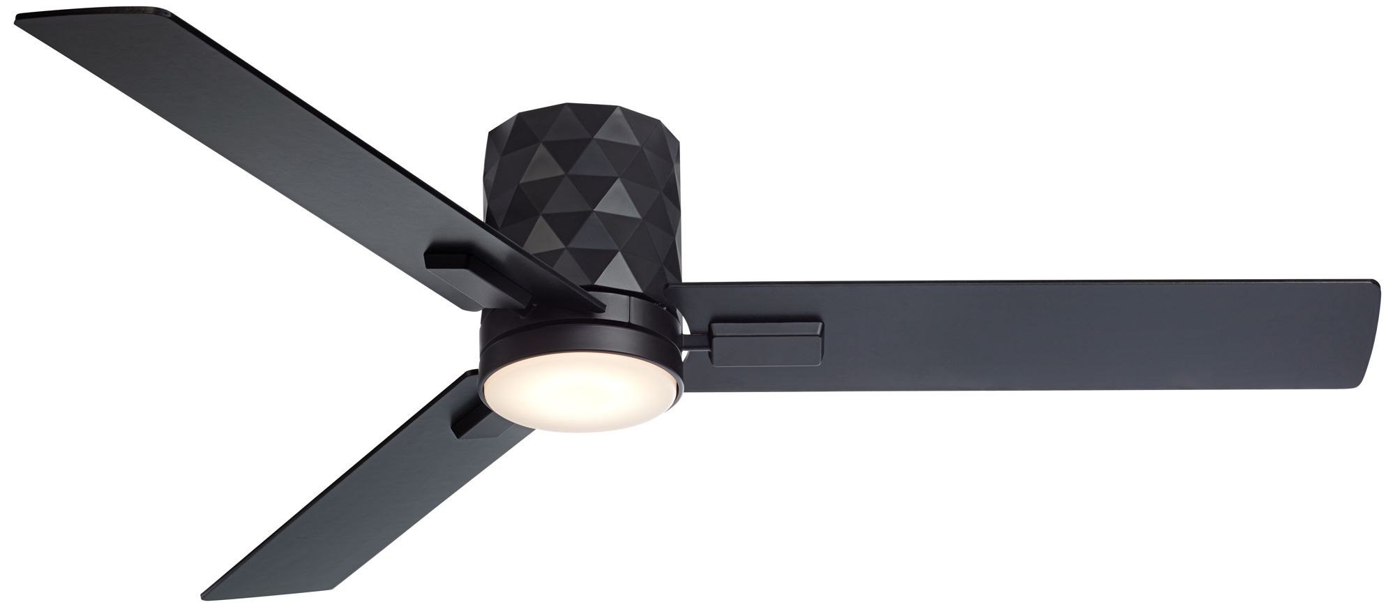 54" Casa Vieja Lex Matte Black LED Hugger Ceiling Fan with Remote