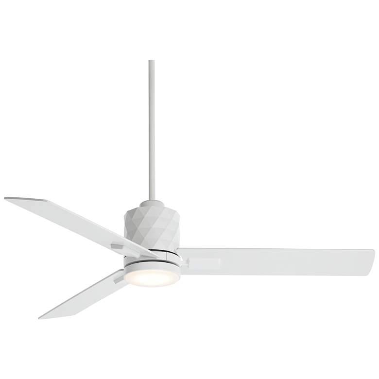 Image 1 54" Casa Vieja Lex Matte White LED Ceiling Fan with Remote
