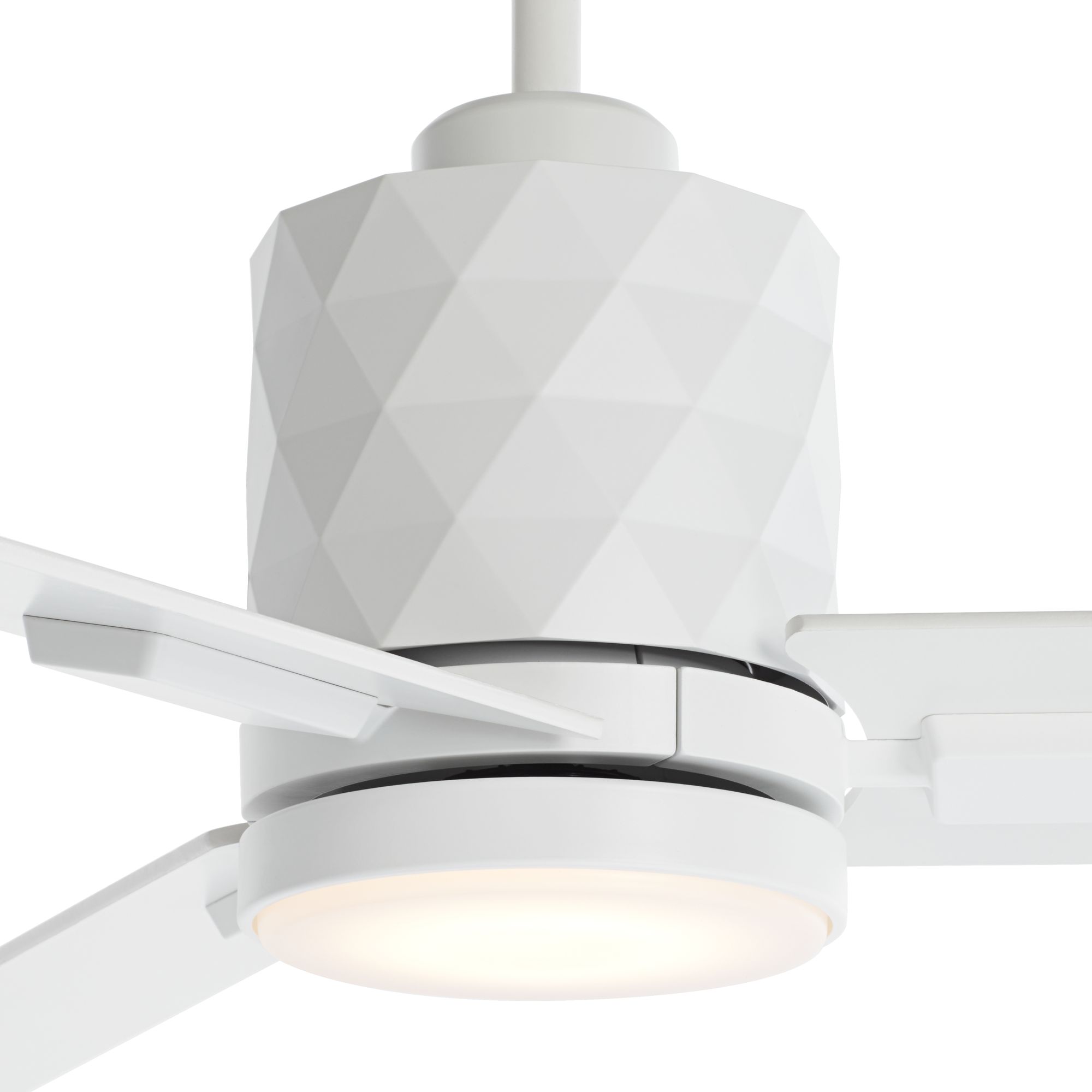 Image 4 54" Casa Vieja Lex Matte White LED Ceiling Fan with Remote more views