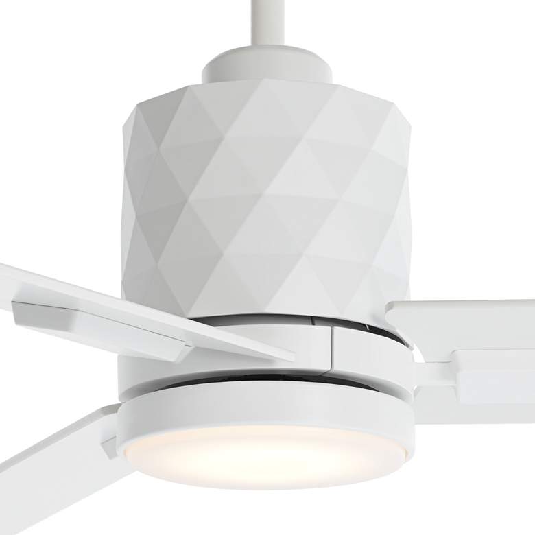Image 2 54" Casa Vieja Lex Matte White LED Ceiling Fan with Remote more views