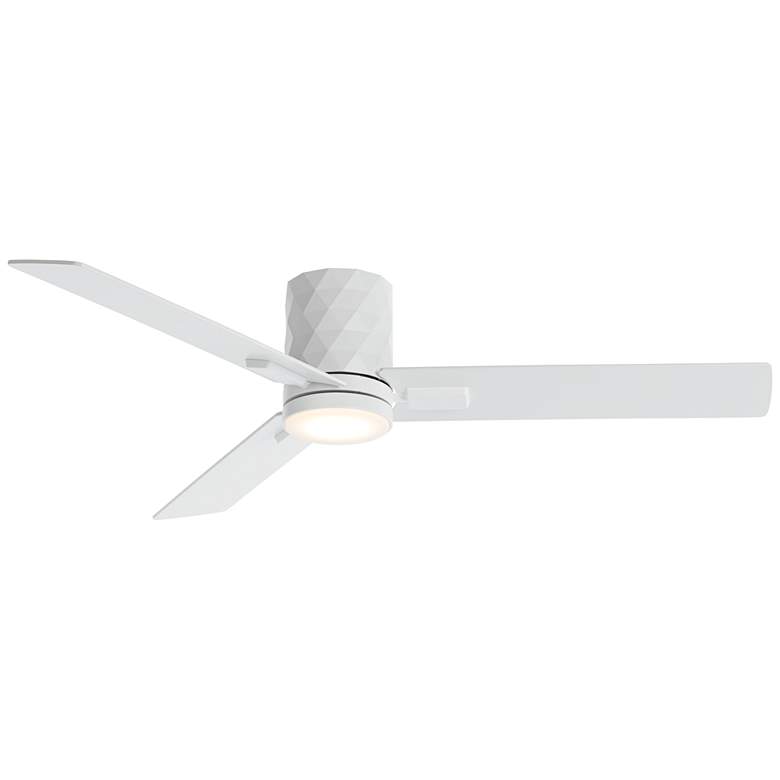 Image 1 54" Casa Vieja Lex Matte White LED Hugger Ceiling Fan with Remote