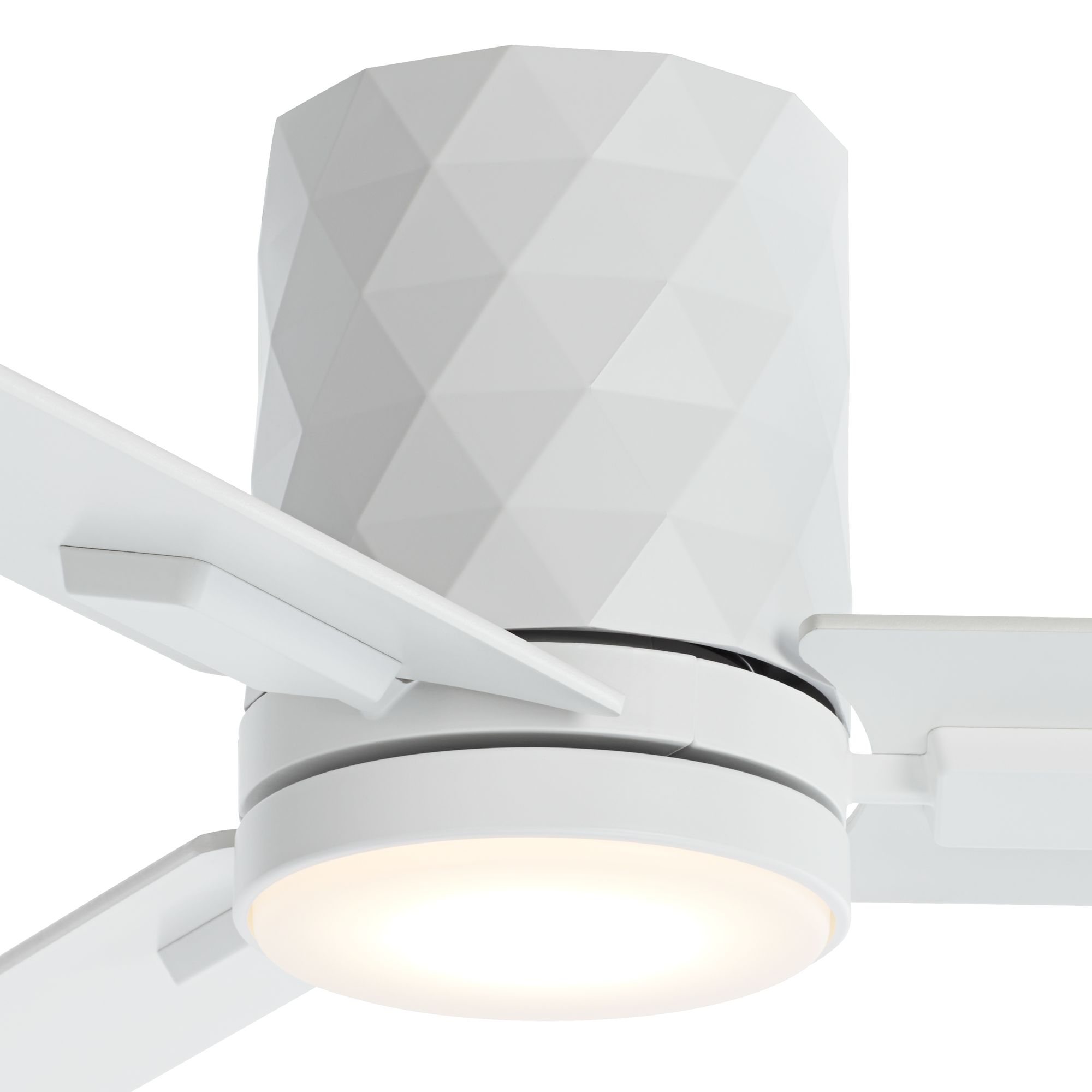 Image 4 54" Casa Vieja Lex Matte White LED Hugger Ceiling Fan with Remote more views