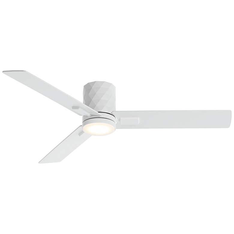 Image 7 54" Casa Vieja Lex Matte White LED Hugger Ceiling Fan with Remote more views