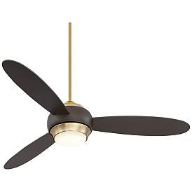Image2 of 54" Casa Vieja Lynx Brass and Bronze Modern LED Fan with Remote