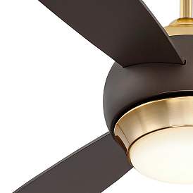 Image3 of 54" Casa Vieja Lynx Brass and Bronze Modern LED Fan with Remote more views