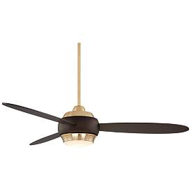 Image5 of 54" Casa Vieja Lynx Brass and Bronze Modern LED Fan with Remote more views