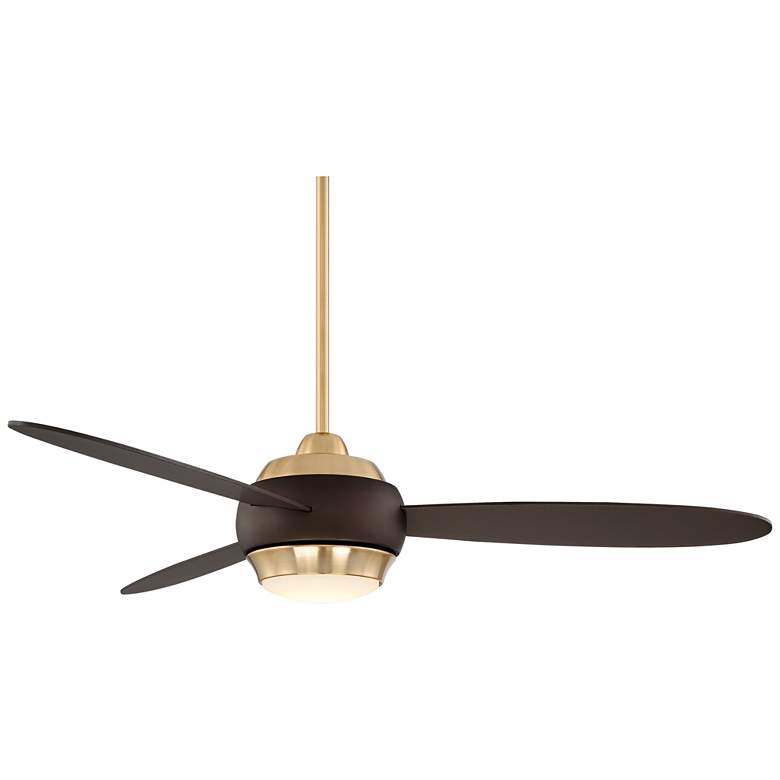 Image 5 54" Casa Vieja Lynx Brass and Bronze Modern LED Fan with Remote more views