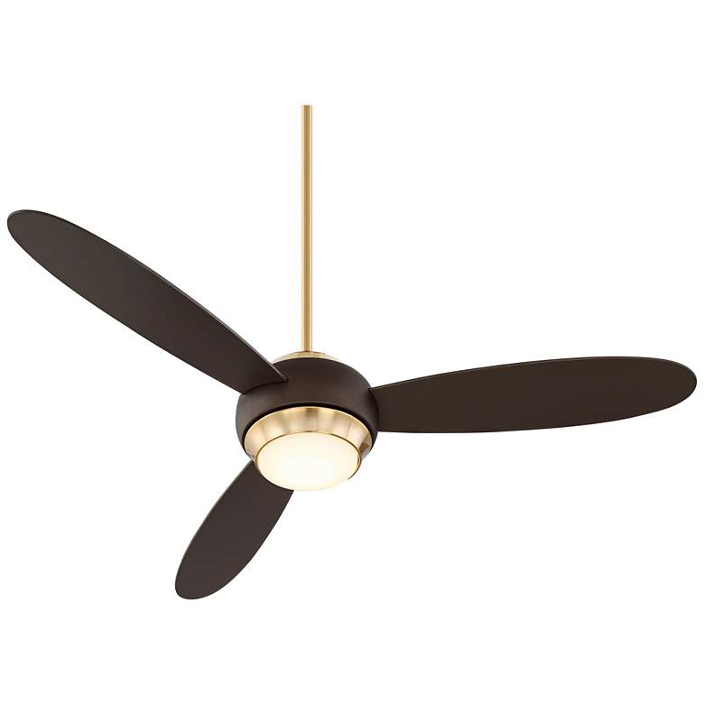Image 6 54 inch Casa Vieja Lynx Brass and Bronze Modern LED Fan with Remote more views