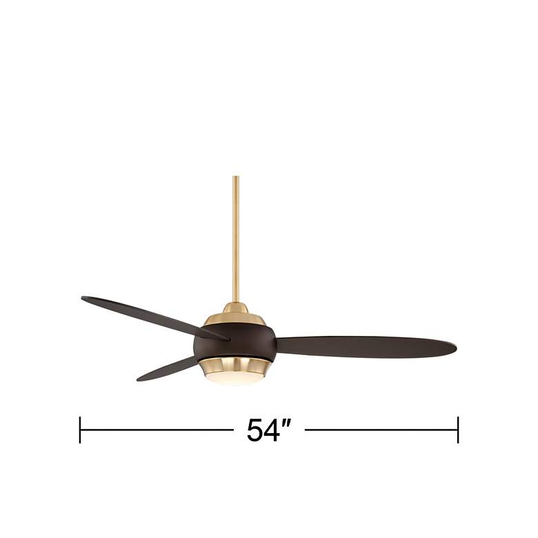 Image 7 54 inch Casa Vieja Lynx Brass and Bronze Modern LED Fan with Remote more views