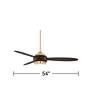 54" Casa Vieja Lynx Brass and Bronze Modern LED Fan with Remote