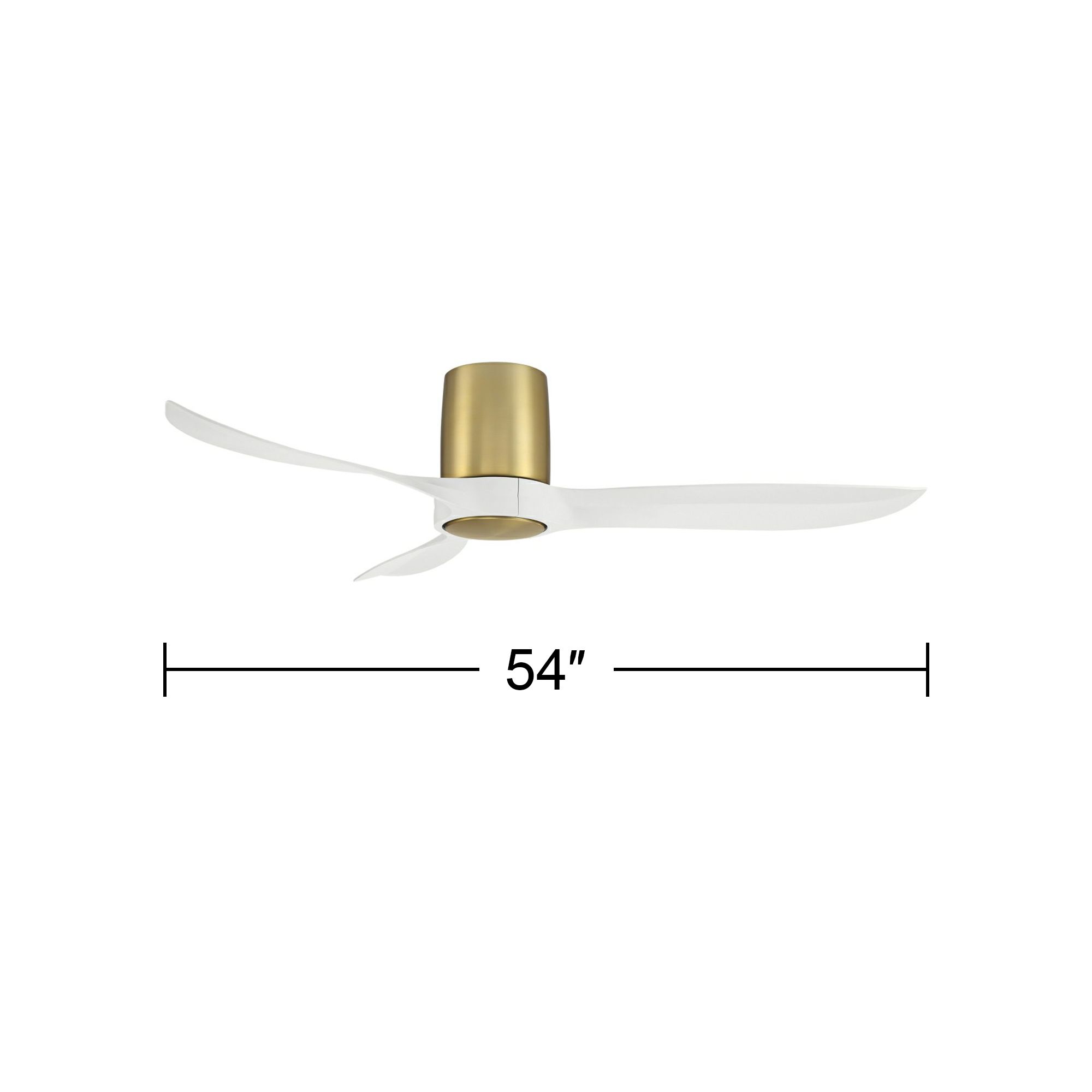 54" Casa Vieja Magnolia Brass Indoor/Outdoor LED Hugger Ceiling Fan in scene