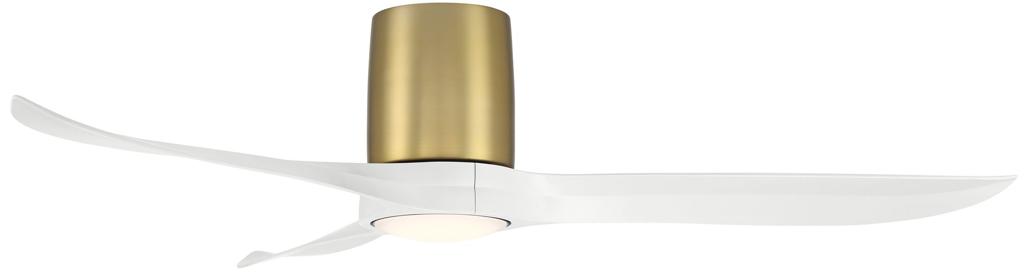 54" Casa Vieja Magnolia Brass Indoor/Outdoor LED Hugger Ceiling Fan in scene