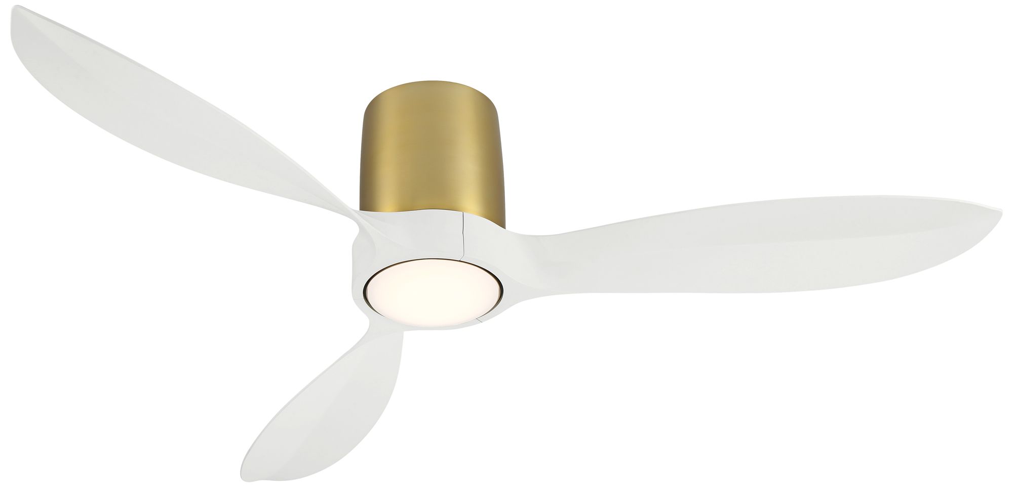 54" Casa Vieja Magnolia Brass Indoor/Outdoor LED Hugger Ceiling Fan in scene