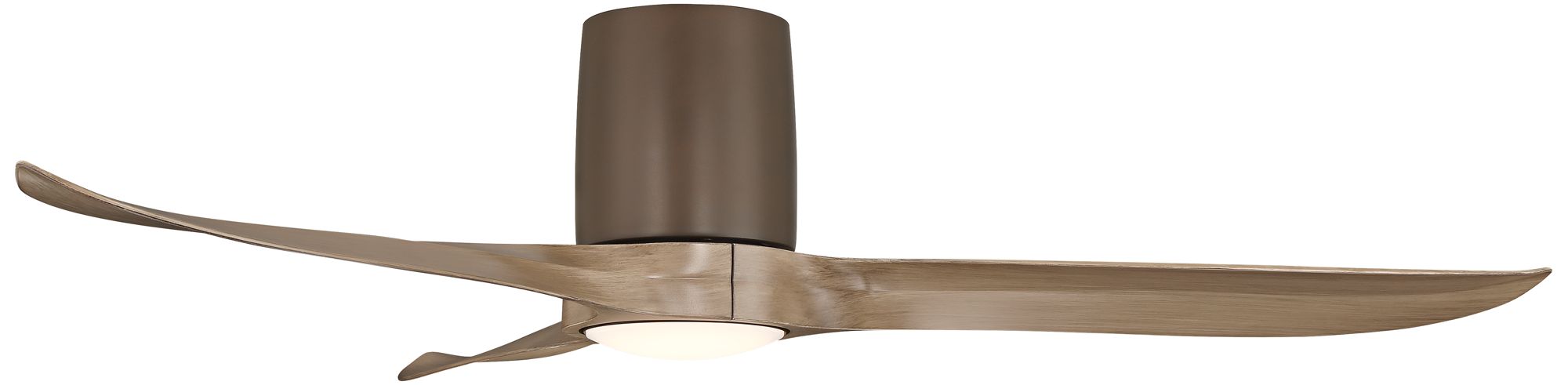 54" Casa Vieja Magnolia Bronze Indoor/Outdoor LED Hugger Ceiling Fan in scene