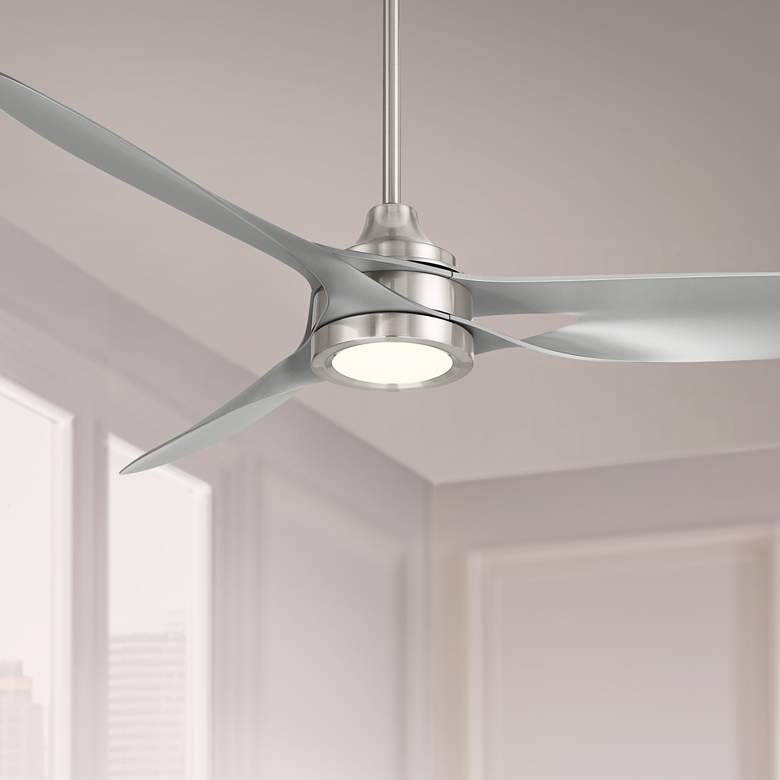 Image 1 54" Casa Vieja Mystere Brushed Nickel Indoor/Outdoor LED Ceiling Fan