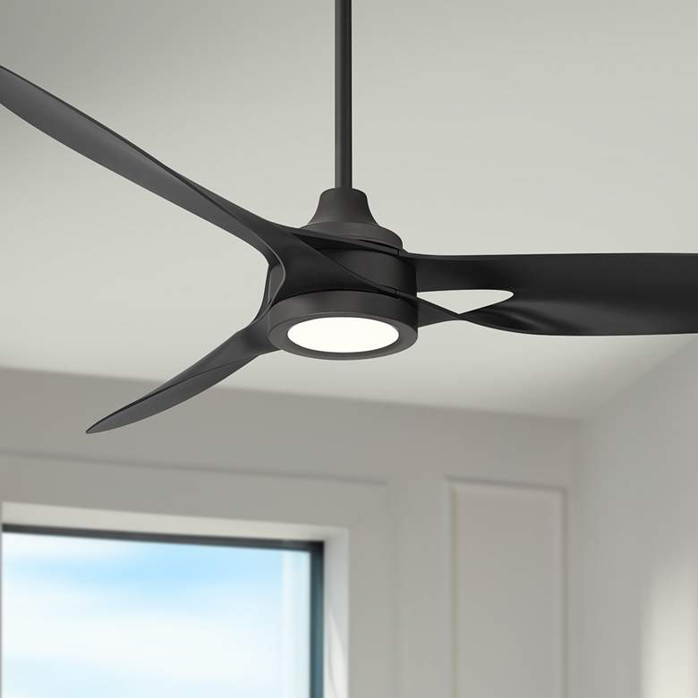 Image 1 54" Casa Vieja Mystere Matte Black Indoor/Outdoor LED Ceiling Fan