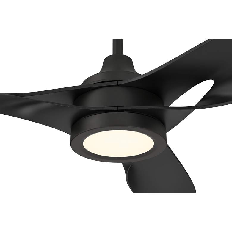Image 3 54" Casa Vieja Mystere Matte Black Indoor/Outdoor LED Ceiling Fan more views