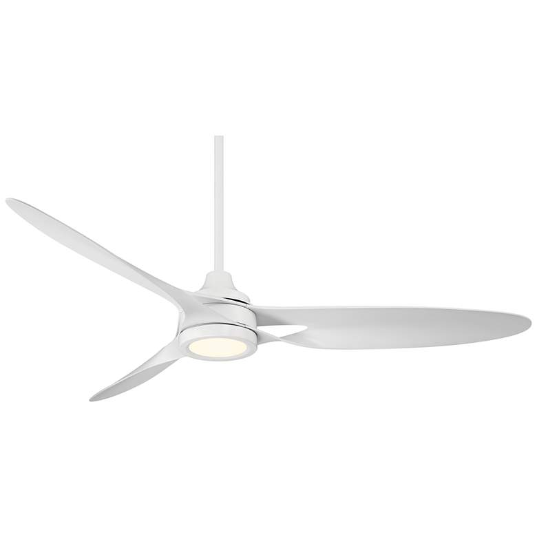 Image 2 54" Casa Vieja Mystere Matte White Indoor/Outdoor LED Ceiling Fan