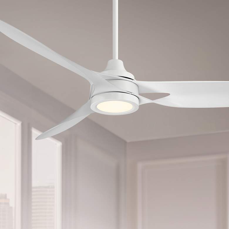 Image 1 54" Casa Vieja Mystere Matte White Indoor/Outdoor LED Ceiling Fan
