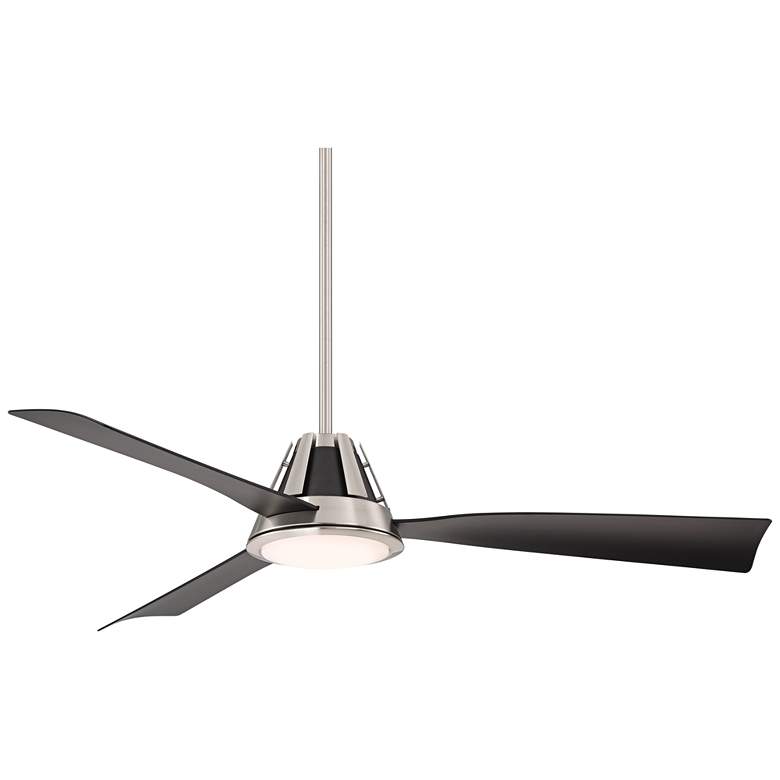 Image 2 54 inch Casa Vieja Sienna Breeze Damp LED Nickel Ceiling Fan with Remote