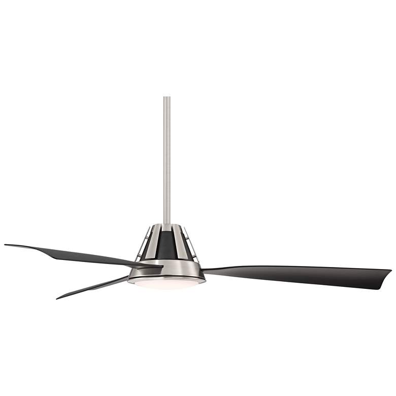 Image 6 54 inch Casa Vieja Sienna Breeze Damp LED Nickel Ceiling Fan with Remote more views