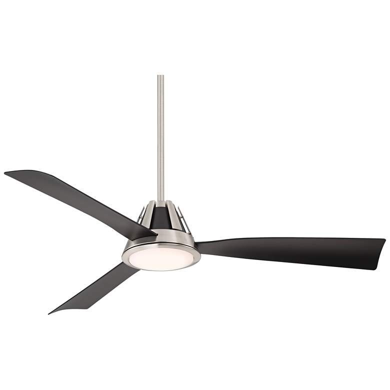 Image 7 54 inch Casa Vieja Sienna Breeze Damp LED Nickel Ceiling Fan with Remote more views