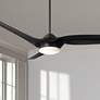 2_54" Casa Vieja Sierra Matte Black Damp LED Ceiling Fan with Remote
