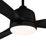54" Casa Vieja Tres Aurora Black Wet Location LED Fan with Remote