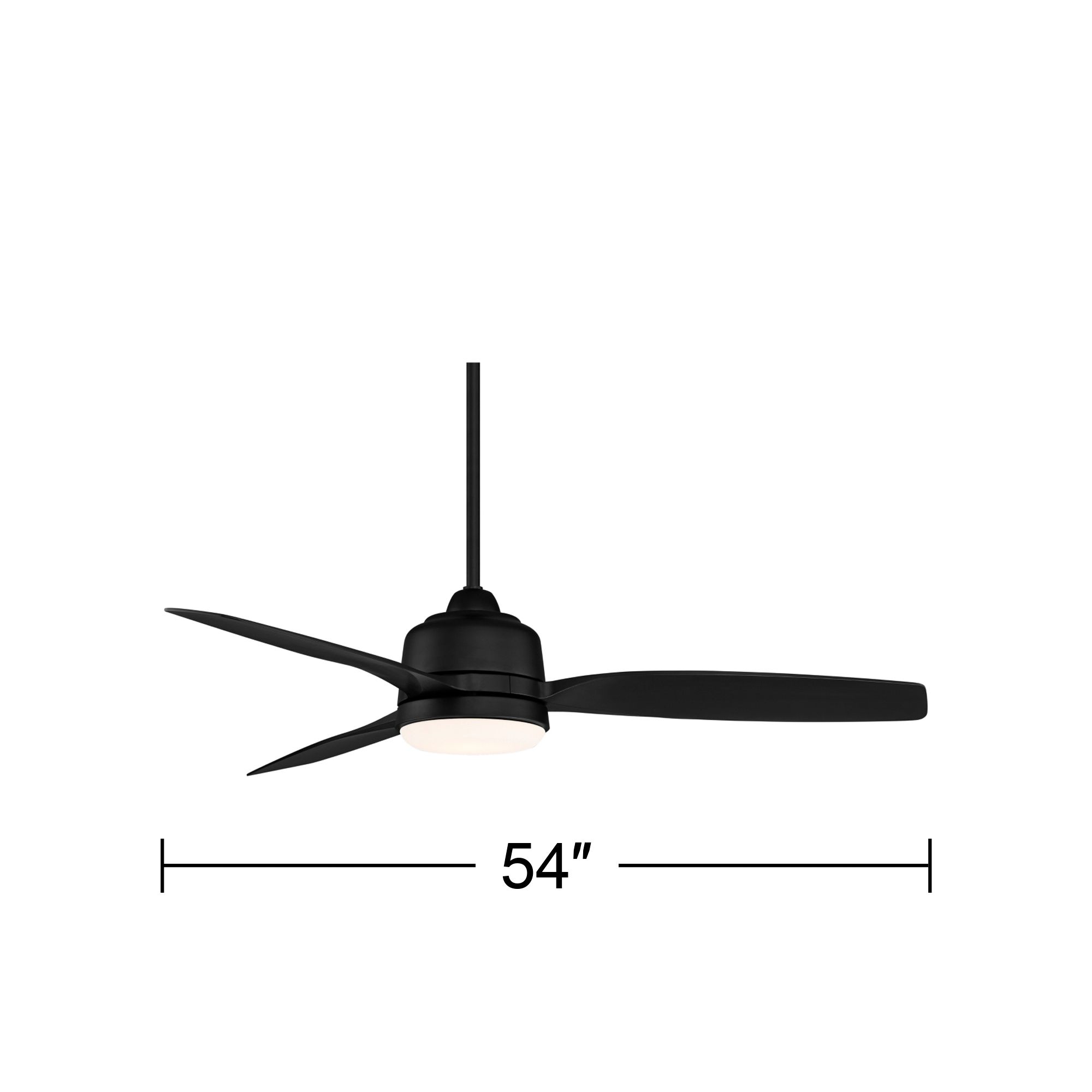54" Casa Vieja Tres Aurora Black Wet Location LED Fan with Remote
