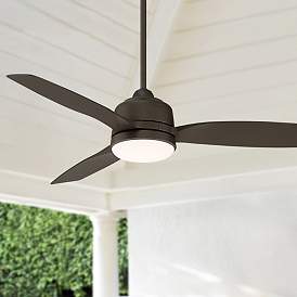Image1 of 54" Casa Vieja Tres Aurora Bronze Wet LED Ceiling Fan with Remote