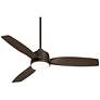 54" Casa Vieja Tres Aurora Bronze Wet LED Ceiling Fan with Remote