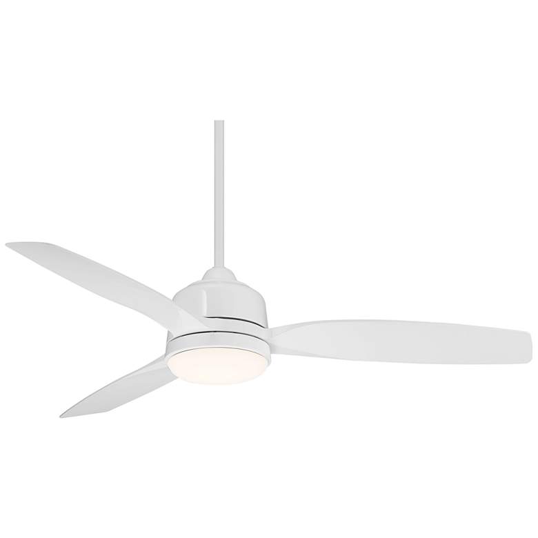 Image 2 54" Casa Vieja Tres Aurora White Wet Rated LED Ceiling Fan with Remote
