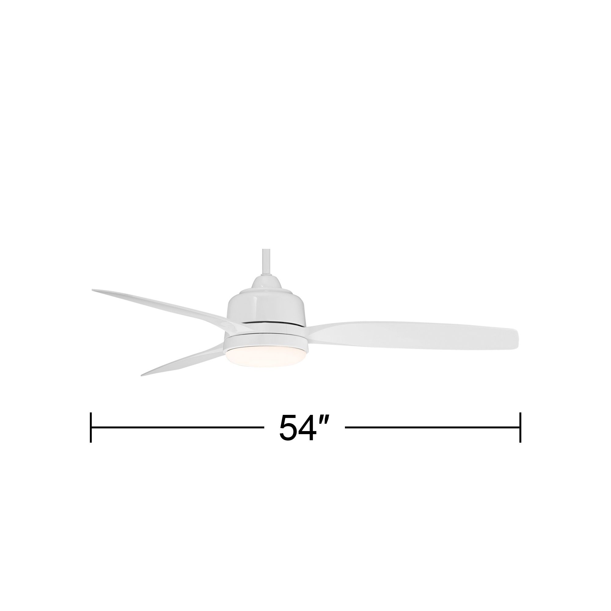 54" Casa Vieja Tres Aurora White Wet Rated LED Ceiling Fan with Remote