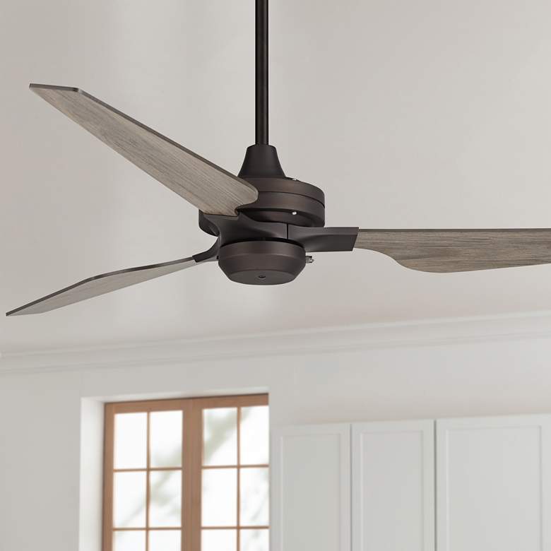 Image 1 54 inch Casa Vista Bronze Distressed Gray Rustic Pull Chain Ceiling Fan