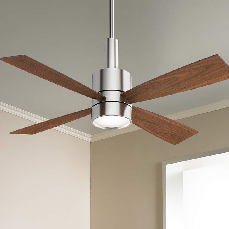 Image 1 54 inch Casablanca Bullet Brushed Nickel LED Ceiling Fan with Wall Control