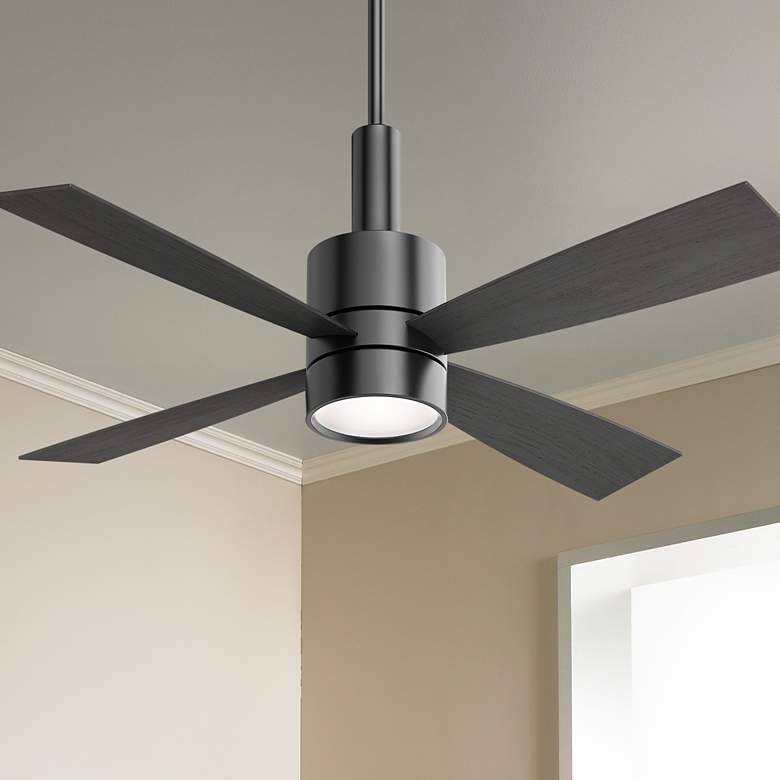 Image 1 54" Casablanca Bullet Matte Black LED Ceiling Fan with Wall Control