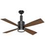 54" Casablanca Bullet Matte Black LED Ceiling Fan with Wall Control