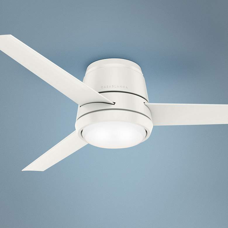 54&quot; Casablanca Commodus White LED Hugger Ceiling Fan with Wall Control