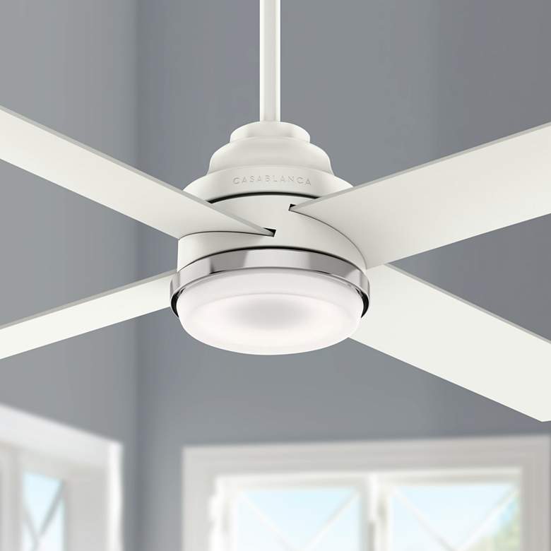 54&quot; Casablanca Daphne Fresh White Modern LED Ceiling Fan with Remote