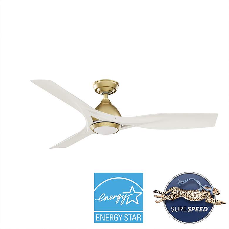 Image 3 54" Casablanca Elise Alturas Gold LED Ceiling Fan with White Blades more views