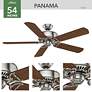 7_54" Casablanca Panama DC Nickel Ceiling Fan with Remote more views