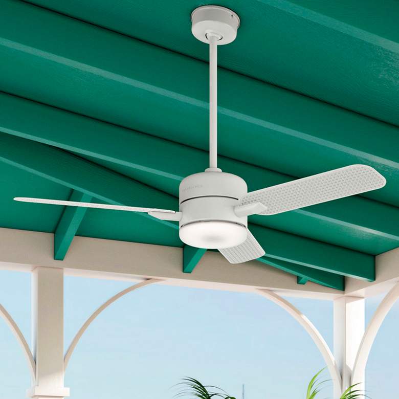 Image 1 54" Casablanca Paume Fresh White LED Wet Rated Fan with Wall Control