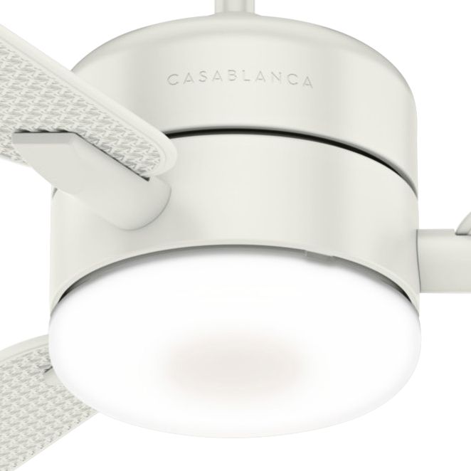 54" Casablanca Paume Fresh White LED Wet Rated Fan with Wall Control