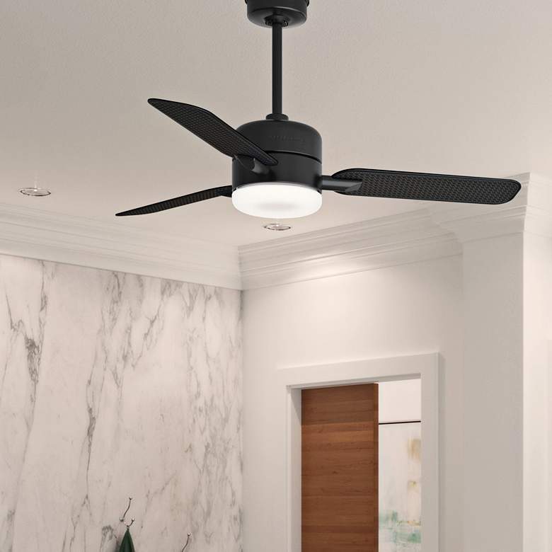 Image 4 54" Casablanca Paume Matte Black LED Outdoor Fan with Wall Control more views
