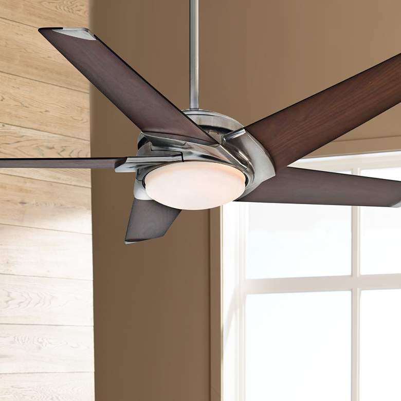 Image 1 54 inch Casablanca Stealth DC Brushed Nickel LED Ceiling Fan with Remote