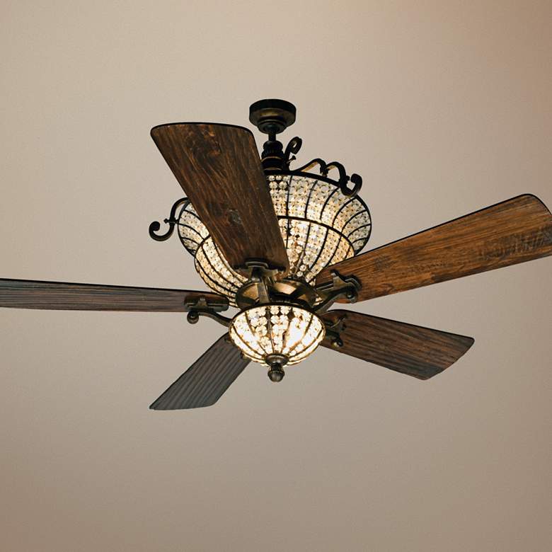 Image 1 54 inch Craftmade Cortana In Peruvian With Crystal Ceiling Fan