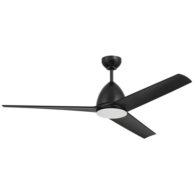Image 1 54" Craftmade Nitro Flat Black Outdoor LED Ceiling Fan with Remote