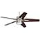 54" Emerson Luxe Eco Steel and Mahogany Ceiling Fan