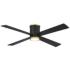 54" Falco Flush Coal Black and Soft Brass LED Ceiling Fan
